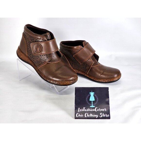 Spring Step Women's Brown Leather Souzala Cutout Strap Ankle Boots Sz 8.5 343 - Picture 4 of 16